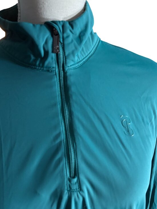 PS of Sweden Toska Long Sleeve Half Zip Baselayer equestrian L large jade green - Picture 4 of 10